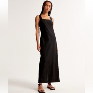 Abercrombie Linen Maxi Dress with Back Slit Size Small P NEW WITH TAGS